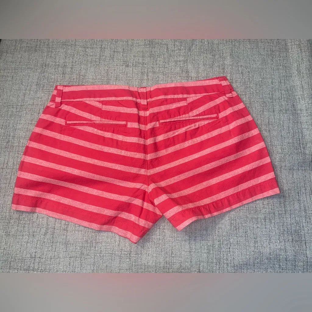 Old Navy Womens Shorts 2 Pink Striped Cotton Casual w/ Pockets - Image 10