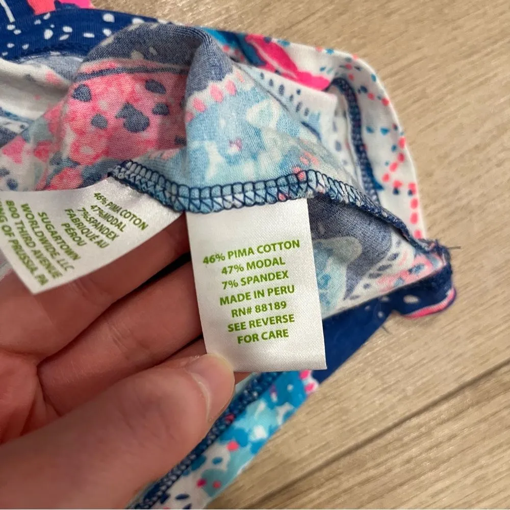 Lilly Pulitzer Dori Tee Blue Pink Starfish Scoop Neck Pima Cotton Size XXS - Image 3