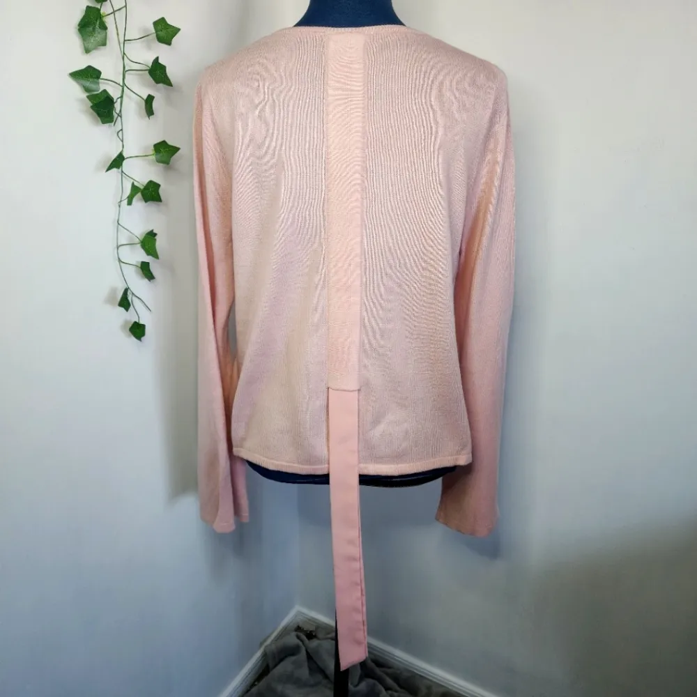 Miss Selfridge Ballerina Pink Bell Sleeves Tie Back Sweater - Image 6