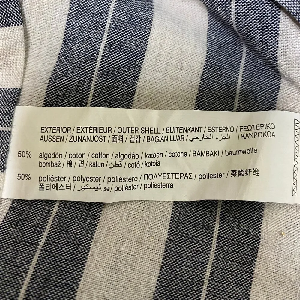 Pull & Bear Striped Romper With Buttons Blue and White Women's Size Small - Image 10