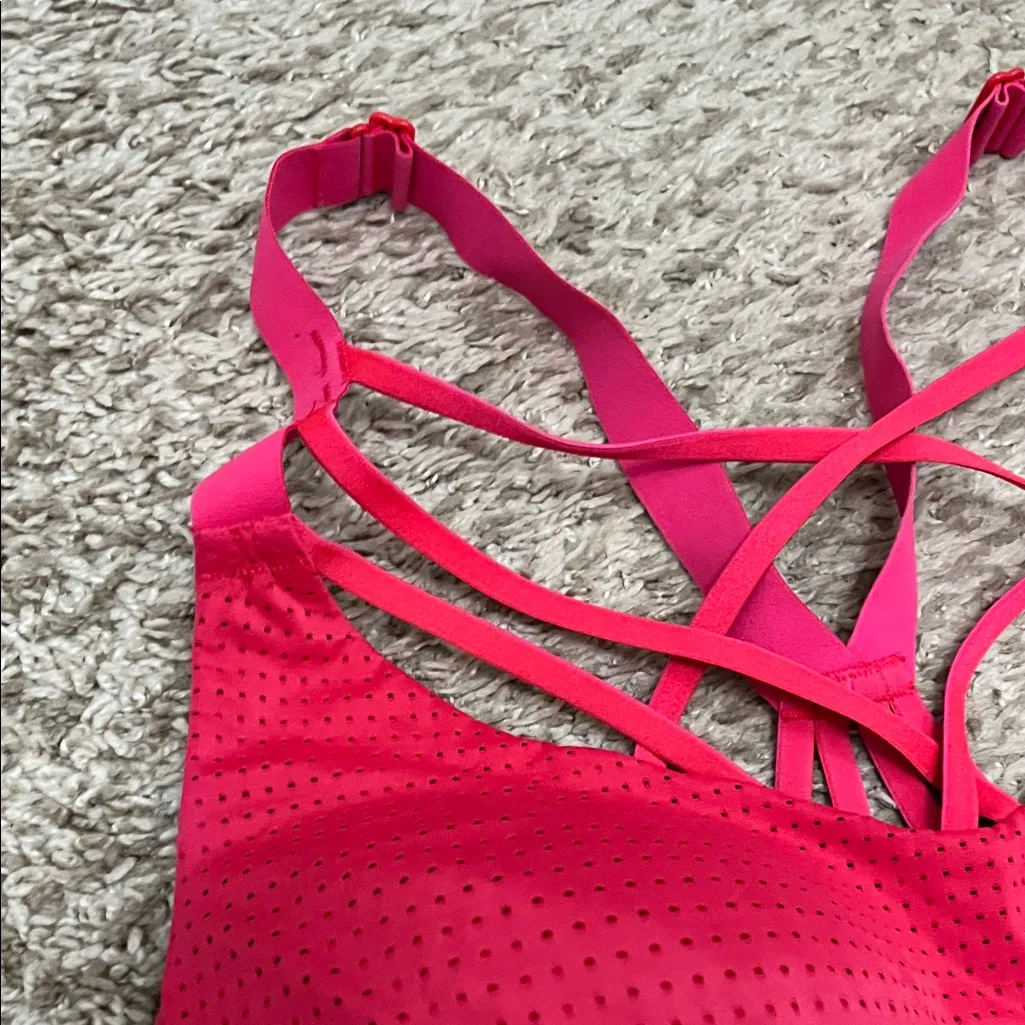 Victoria Sport Hot Pink Strappy Mesh Padded Sports Bra - Size 34C - Image 4