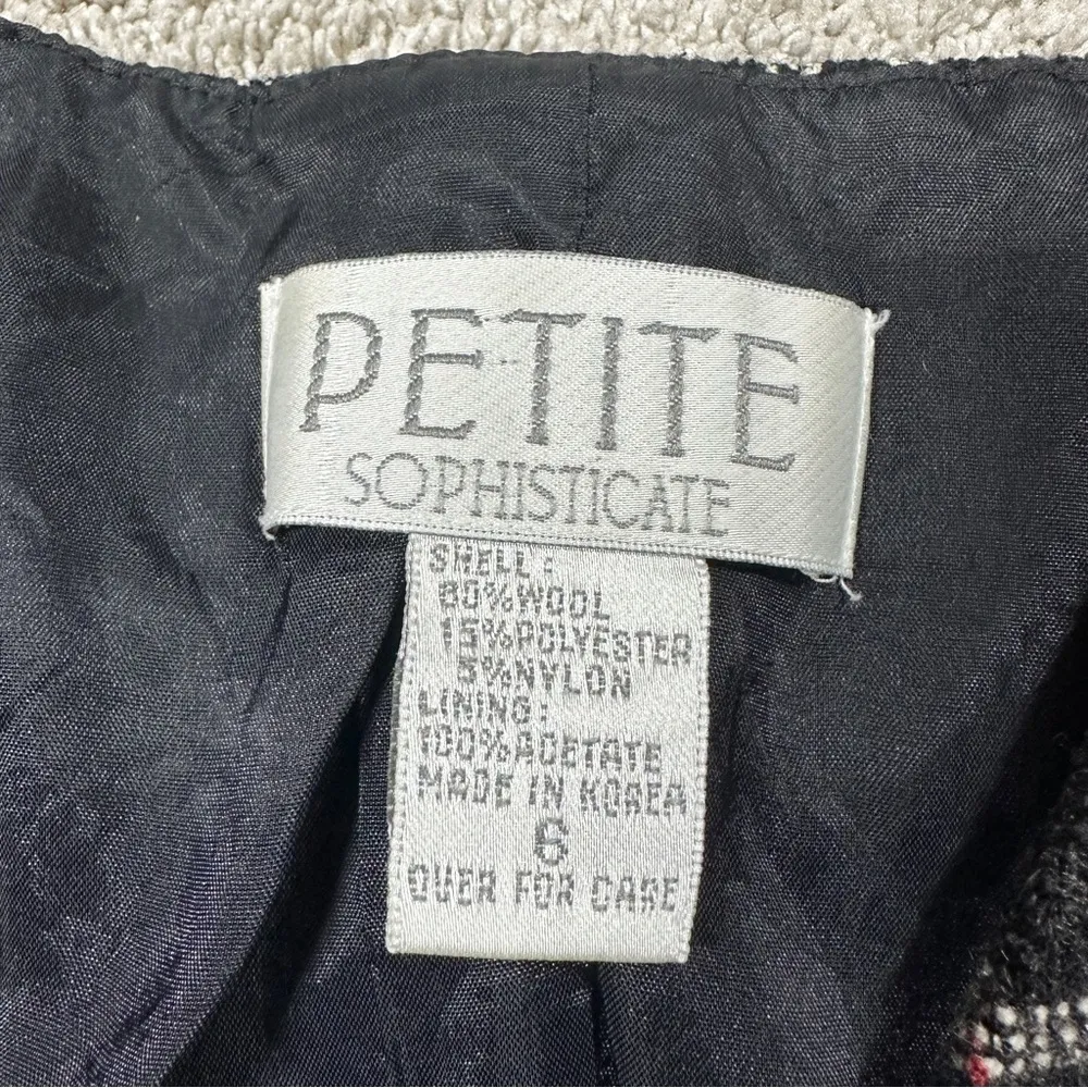 Petite Sophisticate Vintage 90s Wool Blend Cropped Vest Plaid Academia in Gray 6 - Image 8