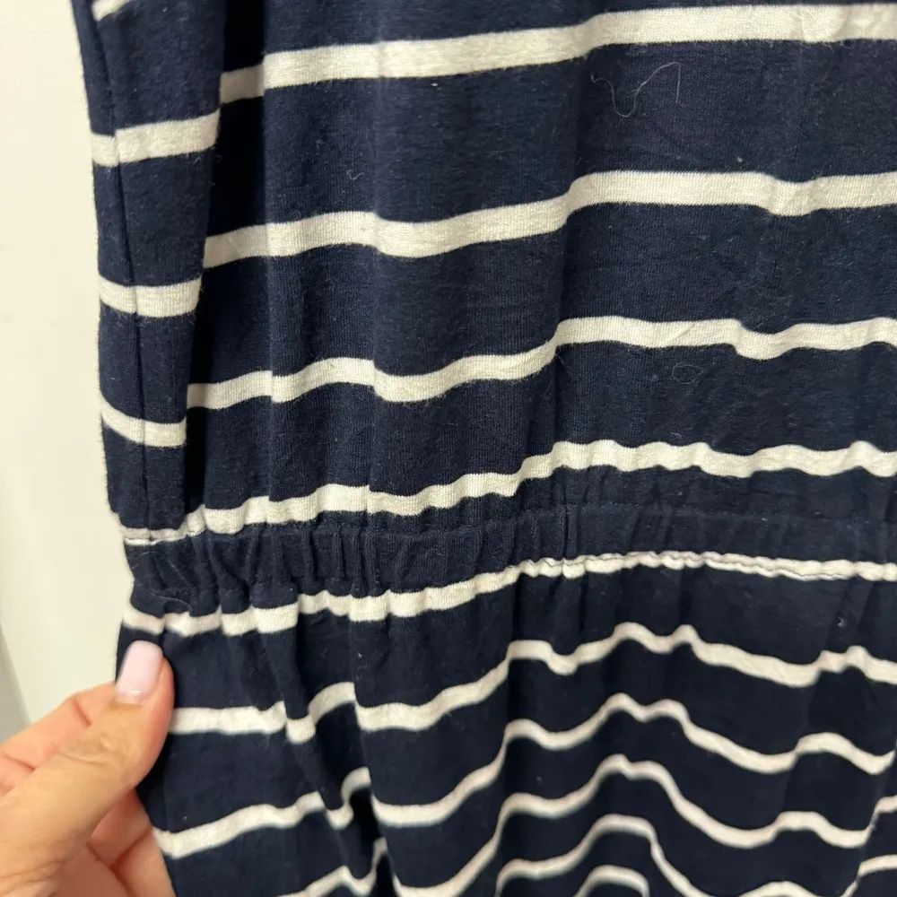 Talbots Embroidered Blue Sleeveless Stripe Jersey Maxi Dress Womens 3XP Petite - Image 6