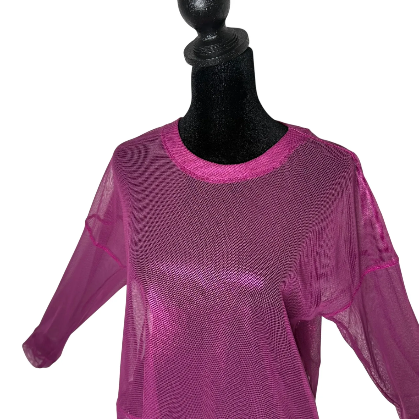 Lucky in Love Sheer Pink Mesh Top Size 4 - Image 9