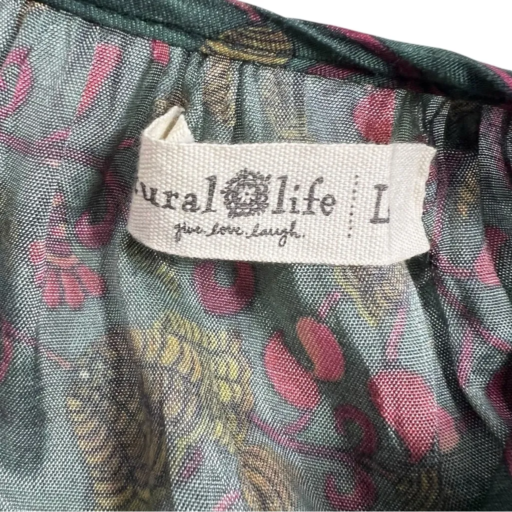 NATURAL LIFE Lula Dress Green Floral Ruffled Tiered Long Sleeve Maxi Dress - Image 5