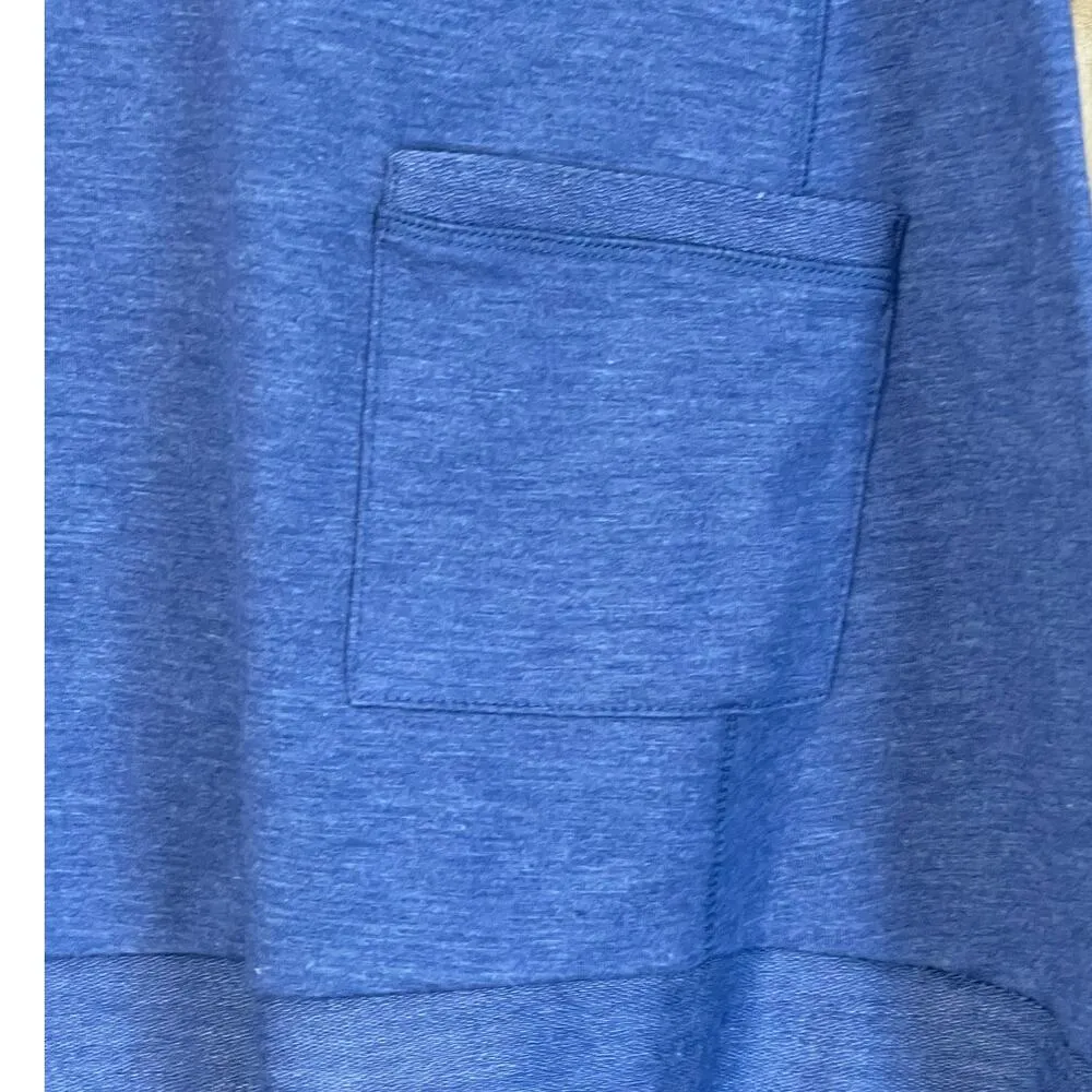 LOGO Lounge Lori Goldstein Blue Size Small Terry Short Sleeve Tunic Top Pocket - Image 4