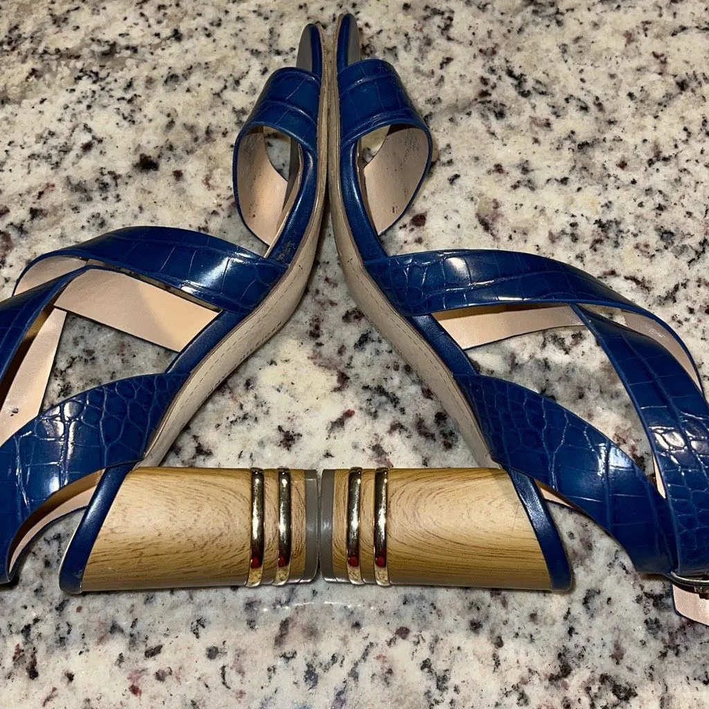 Tommy Hilfiger Women’s Blue‎ Sadah Stacked Heel Strappy Sandals Shoes Size 8.5 - Image 6