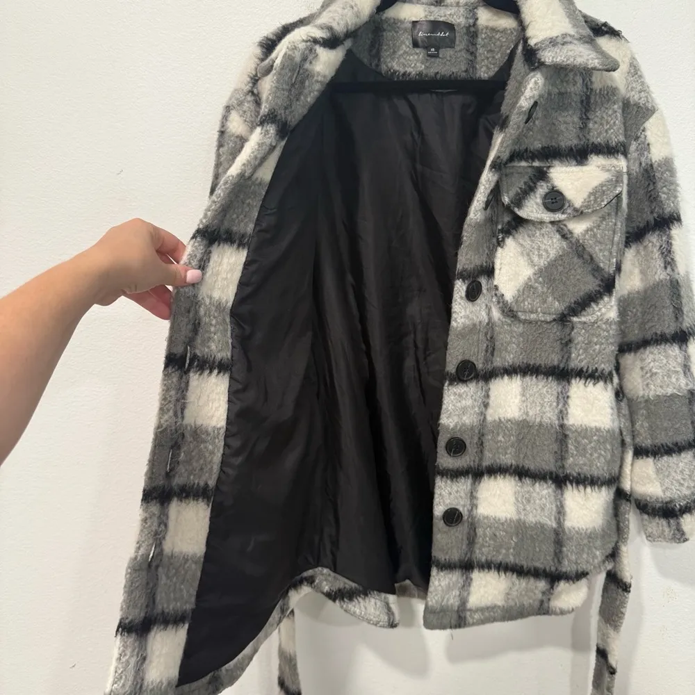 Line & Dot Harrison Wool Blend Jacket Shacket in Black and Grey XS - Image 5