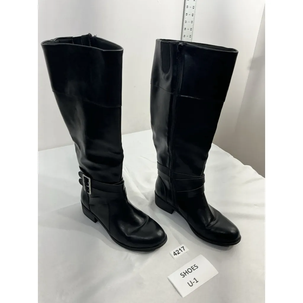 Womans Arizona Denmark Riding Boots 8M Black Full Zip Strappy Buckle Accent NWOT - Image 2