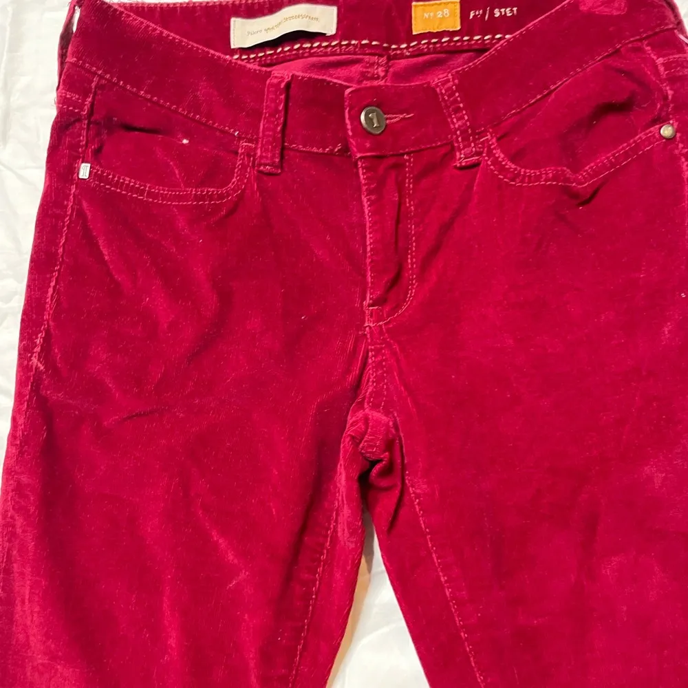 Pilcro And The Letterpress Stet Skinny Fit Womens Corduroy Pants Burgundy 28 PC - Image 4