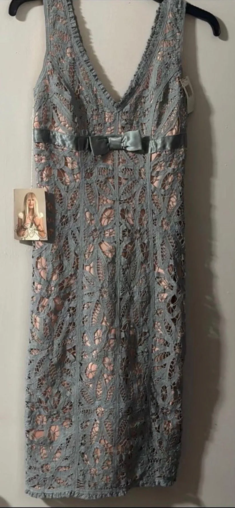 Betsey Johnson Rare Vintage Blue Lace Dress NWT Size 2 - Image 2