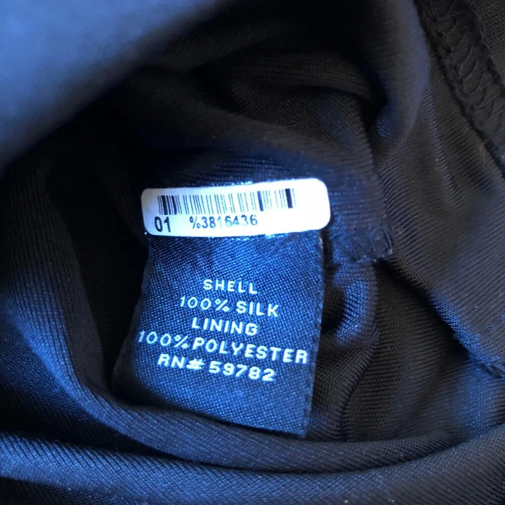 Adrianna Papell EUC Women's Black Beaded Silk Cocktail Dress Size 4P - Image 6