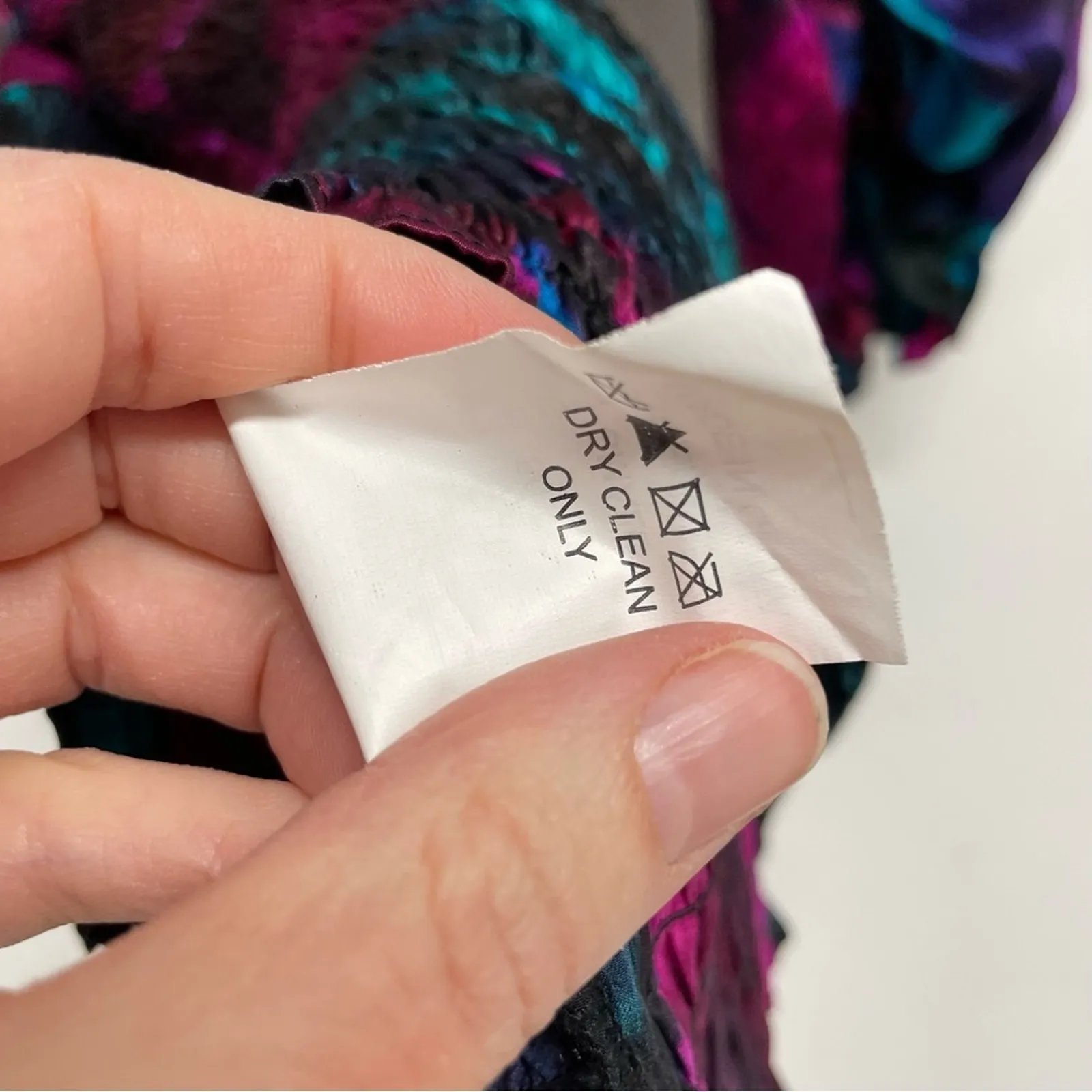 ABS Collection Silk Pink & Blue Floral Puff Sleeve Blouse Womens S Maximalist - Image 8