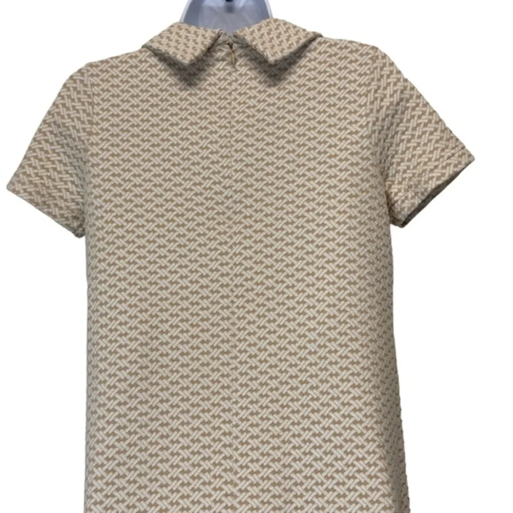 Tyler Boe XS Kim Cowl Neck beige White Geometric 3/4 Sleeve Pocket Dress‎ - Image 7