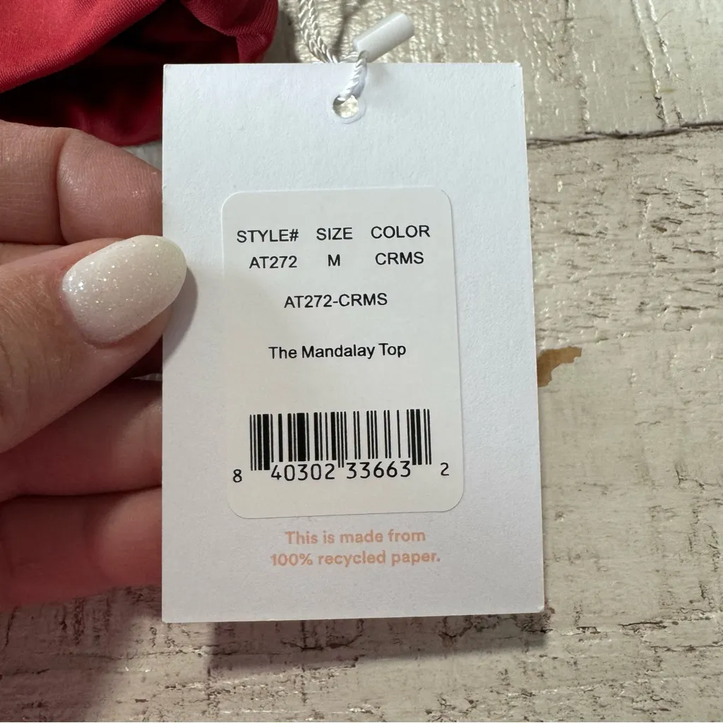 Andie Swim the Mandalay Top NWT size Medium‎ in Crimson Tie Shoulder Bikini Top - Image 7