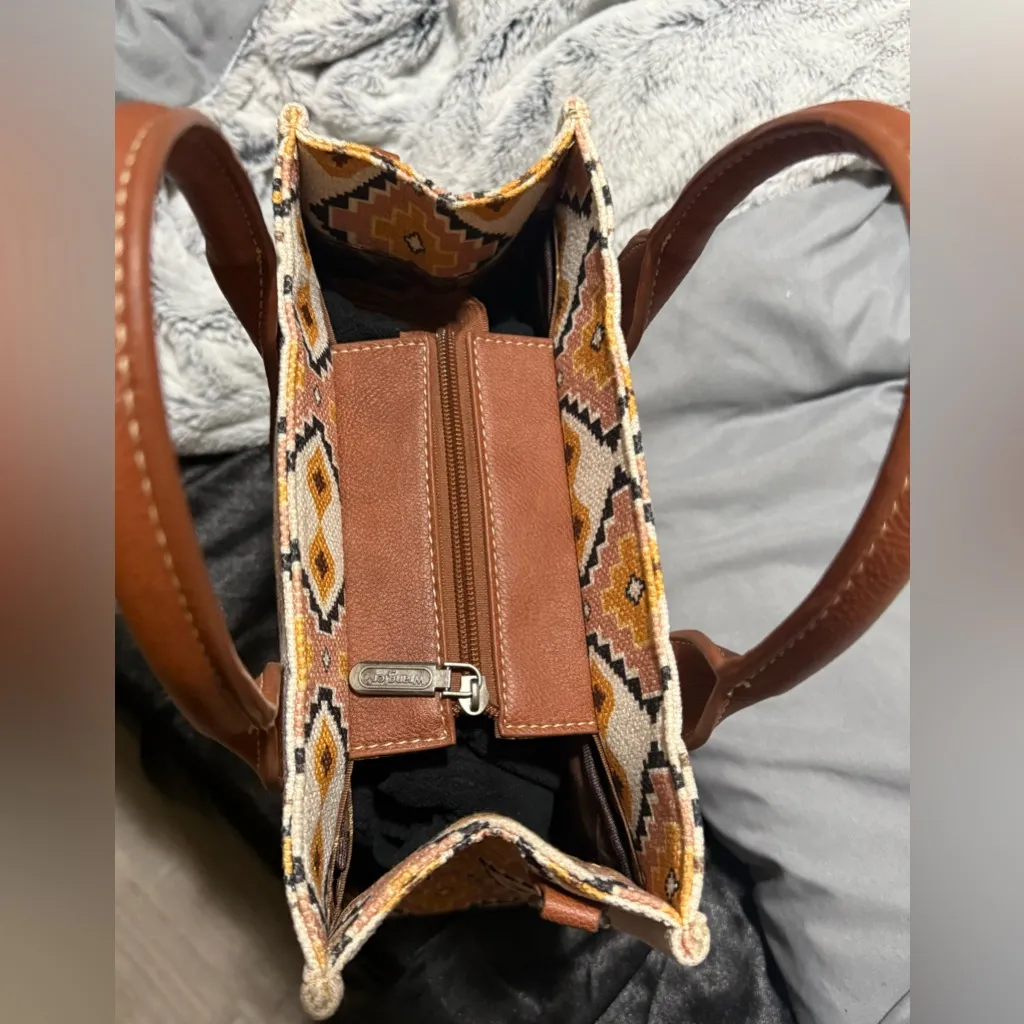 Wrangler Western Boho Aztec Tote Bag | Crossbody Shoulder Bag WG2202-8120SCF - Image 4