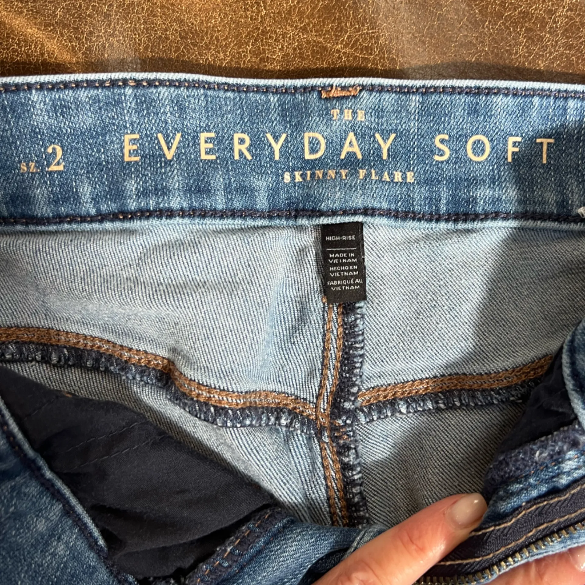 White House Black Market light blue everyday soft skinny flare Jeans - Image 2