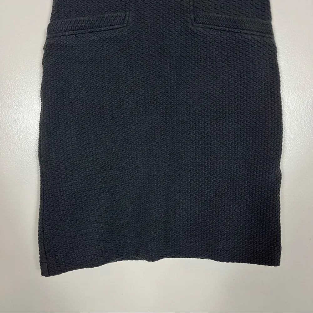 Ganni Bodycon Mini Skirt Large Waffle Knit Stretch High Waisted Pencil Black Y2K - Image 3