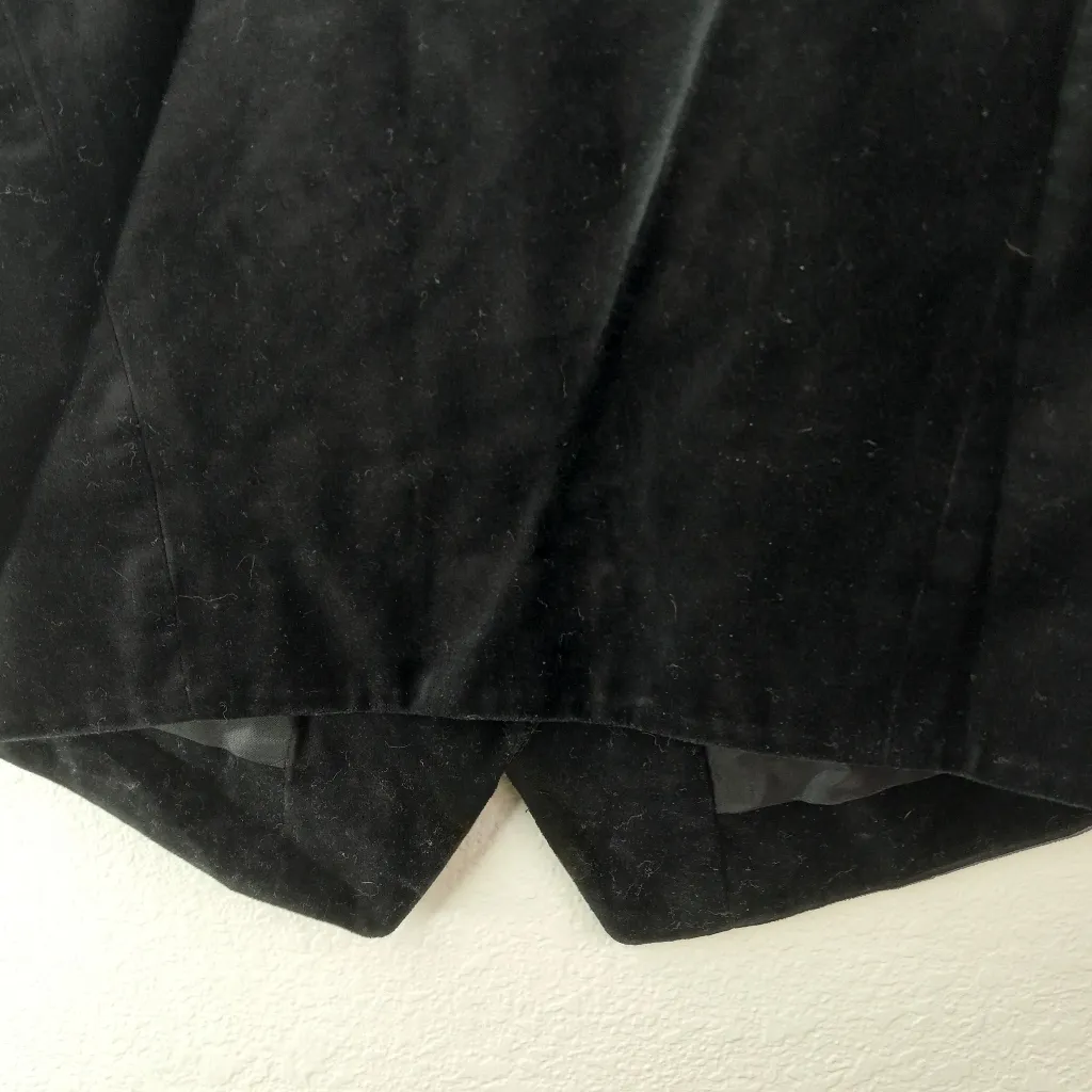 Talbots M Snowman Christmas Vest in Black Velveteen - Image 4