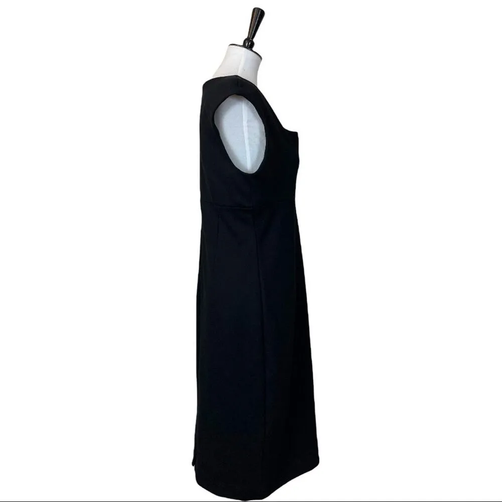 Adrienne Vittadini Square Neck Cap Sleeve Sheath Ponte Knit Dress Black New 12 - Image 3