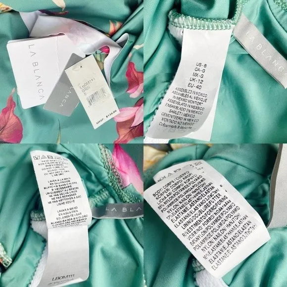 NWT La Blanca Jade Garden Floral Off Shoulder Ruffle One-Piece Swimsuit Size 8 - Image 15