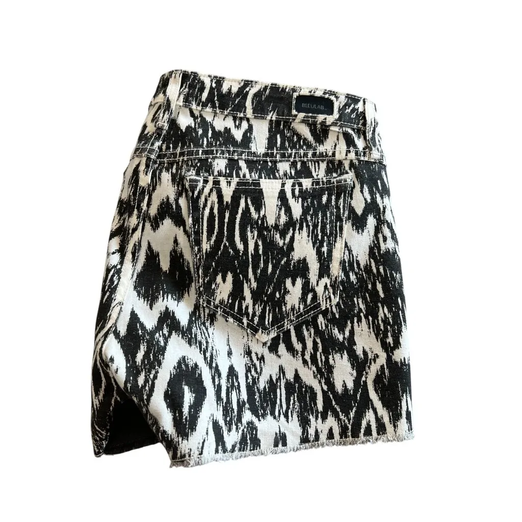 BLEULAB Reversible Printed Waxed Denim Shorts Sz 30 Black - Image 3
