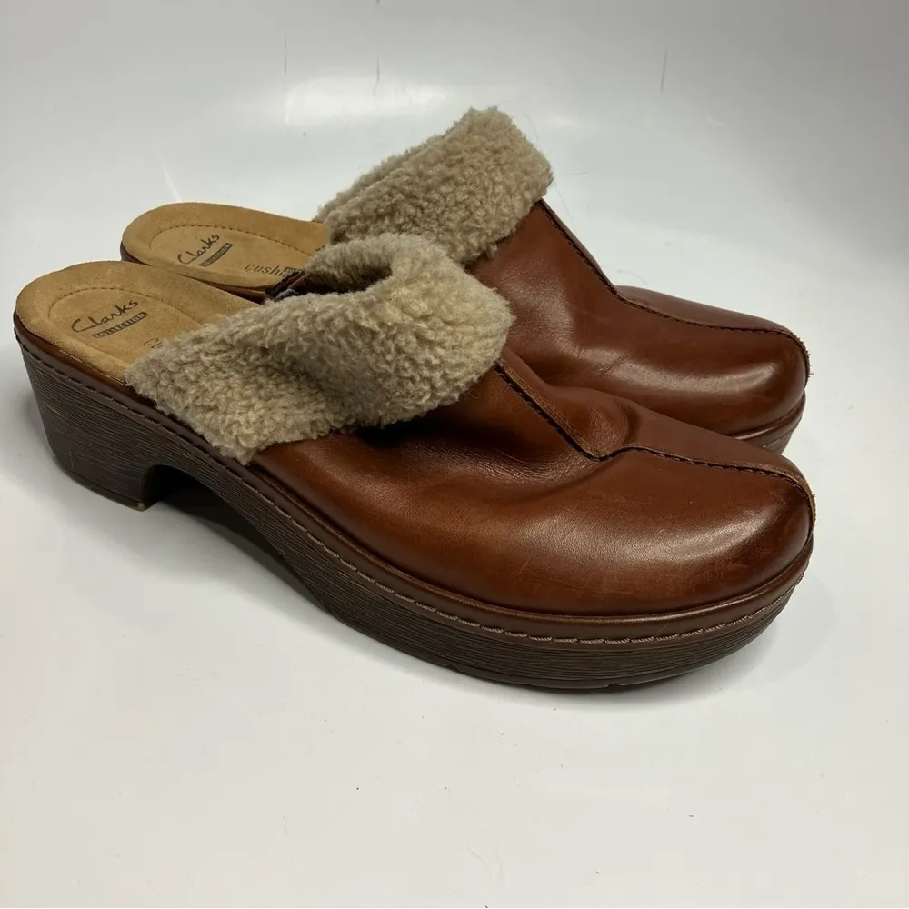 Clarks Presley Grove clogs leather Sherpa size 10‎ - Image 2