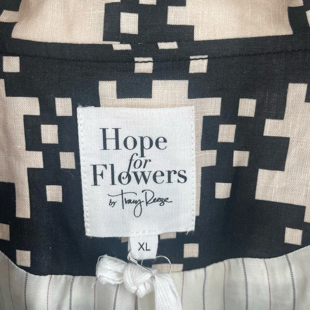 HOPE FOR FLOWERS By Tracy Reese Blazer Size Extra Large NWT Peaked Organic Linen - Image 7