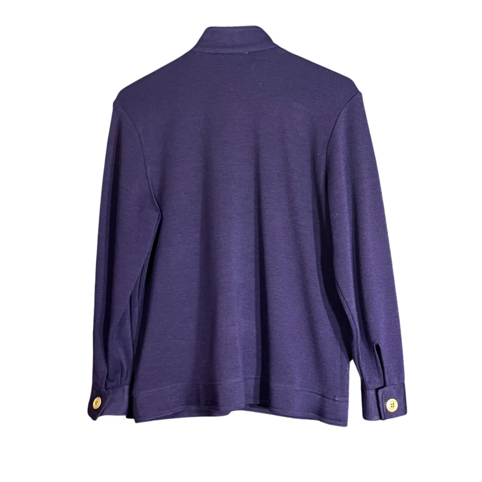 Liz Claiborne Knit Jacket Womens Small Purple Large Button Front Business Chic - Image 3