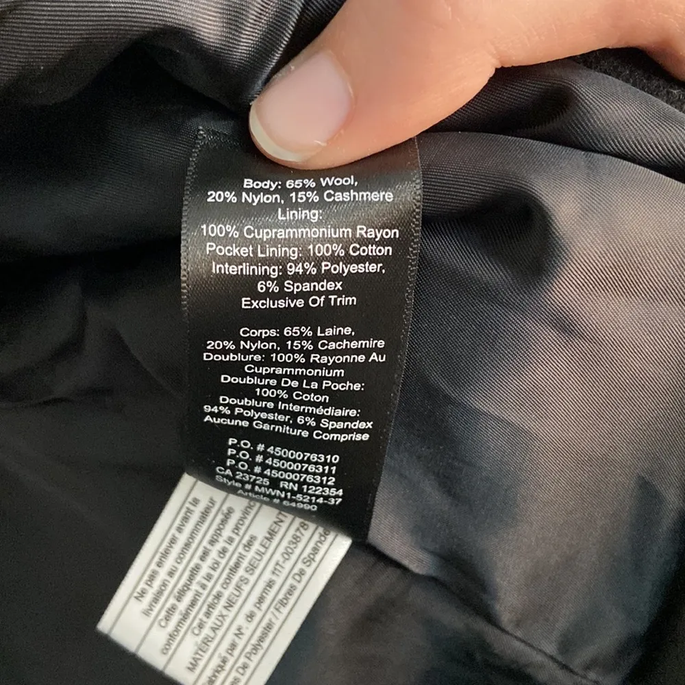 Babaton black single breasted long wool and cashmere blend coat - Image 5