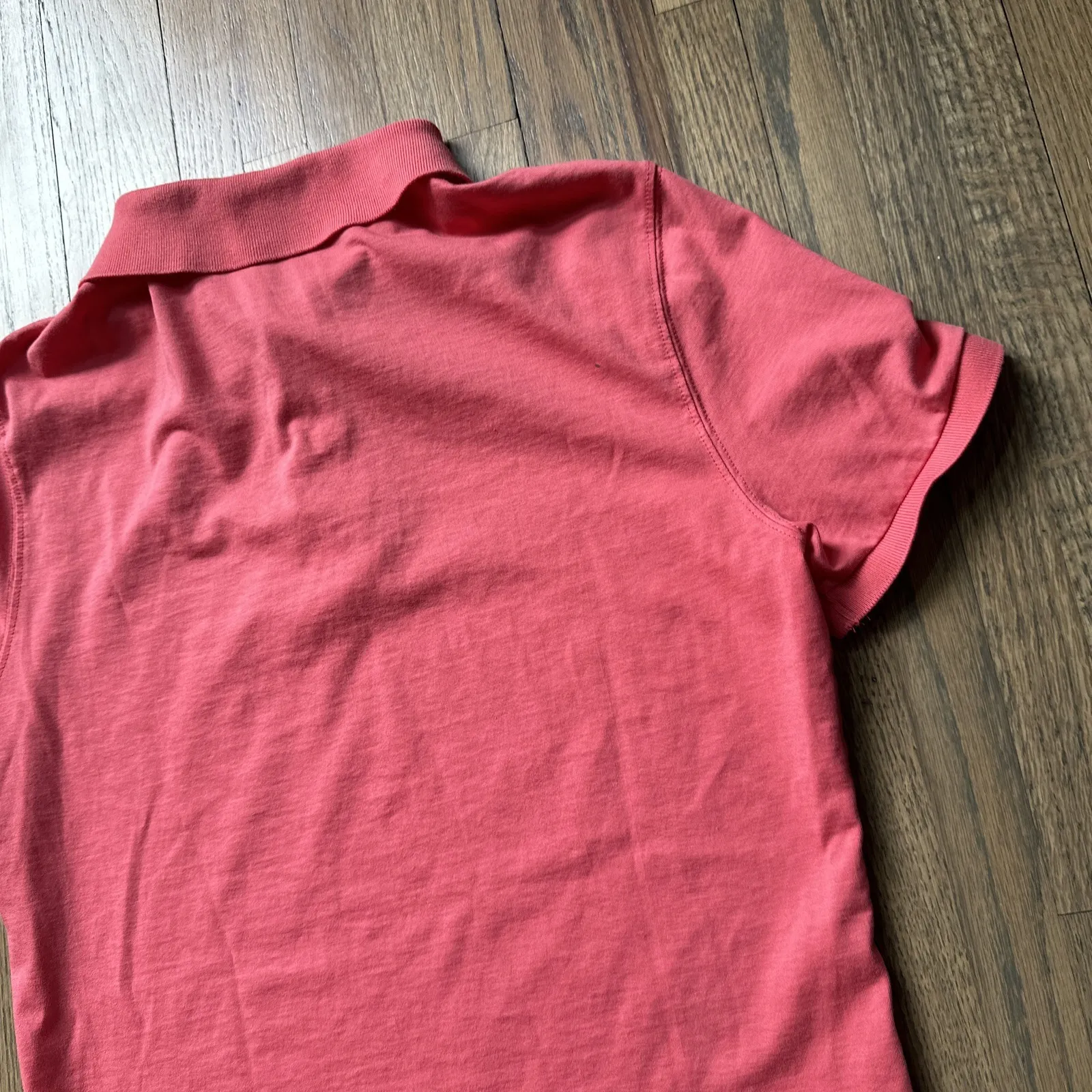 Burberry Brit Polo Shirt Salmon Pink Short Sleeve Nova Check Trim Women's SZ M - Image 10