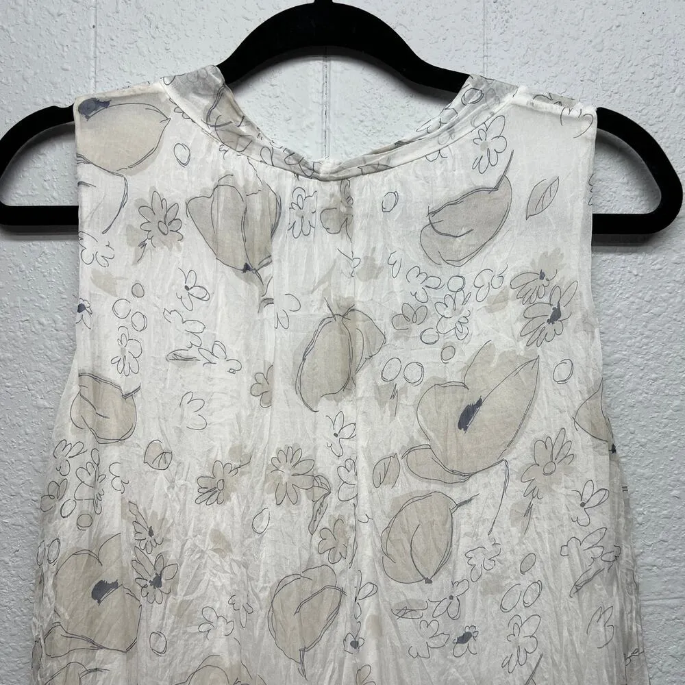 Carla Conti Silk Floral Top Womens Small Party Cocktail Formal Elegant Feminine - Image 6