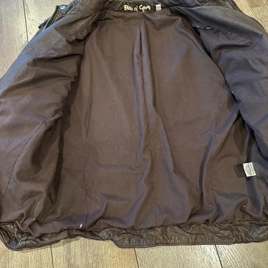 Era of Chaos Leather Moto Jacket | Vintage Style Brown Size 12 - Image 8