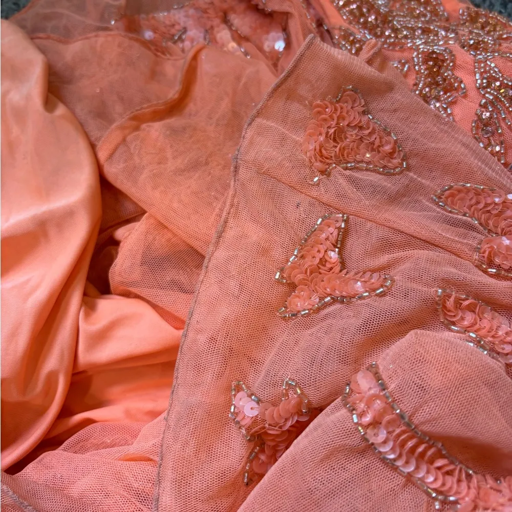 Amara Orange Beaded Dress Size 6 - Image 10