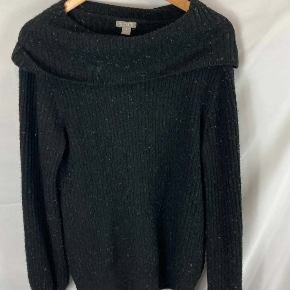 Falls Creek Foldover Neck Soft Knit Sweater Size Small - Image 2