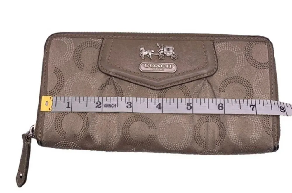 COACH Signature Canvas Zip Around Wallet - Image 7