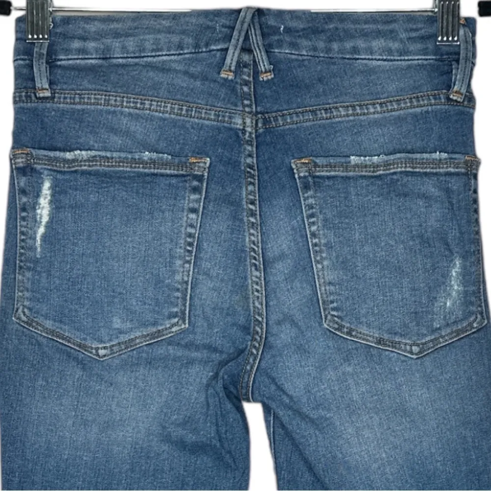 Good American Good Legs Crop Studded Split Hem Jeans Size 2/26 - Image 10