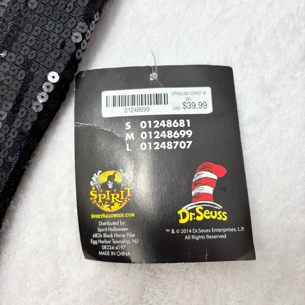 Dr. Seuss Black and White Corset with‎ Red Bow Size M
Halloween Cat in The Hat - Image 5