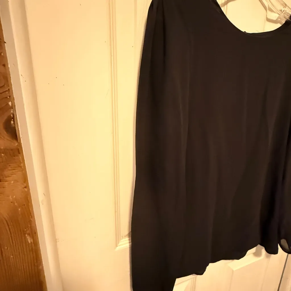 Theory Black Silk Blouse - Image 4