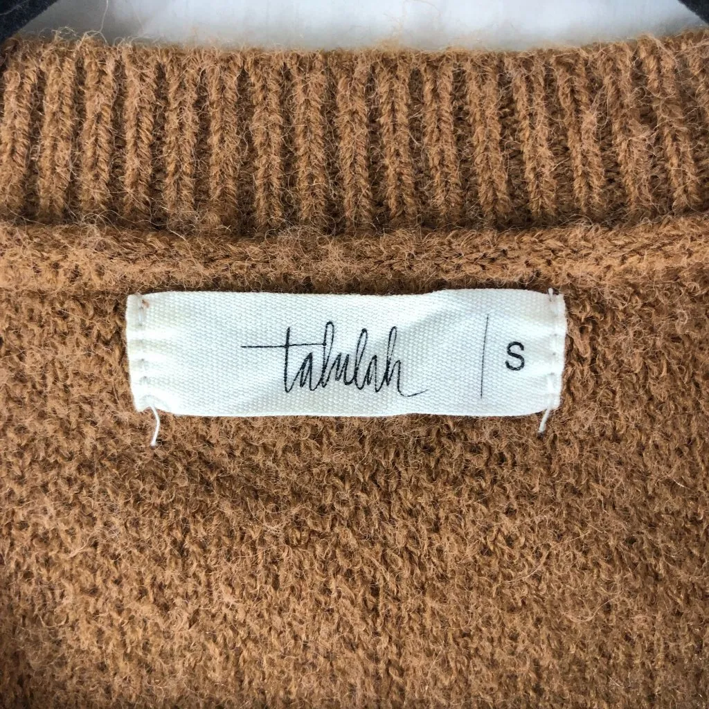 Talulah Brown Oversized Crewneck Sweater S - Image 3
