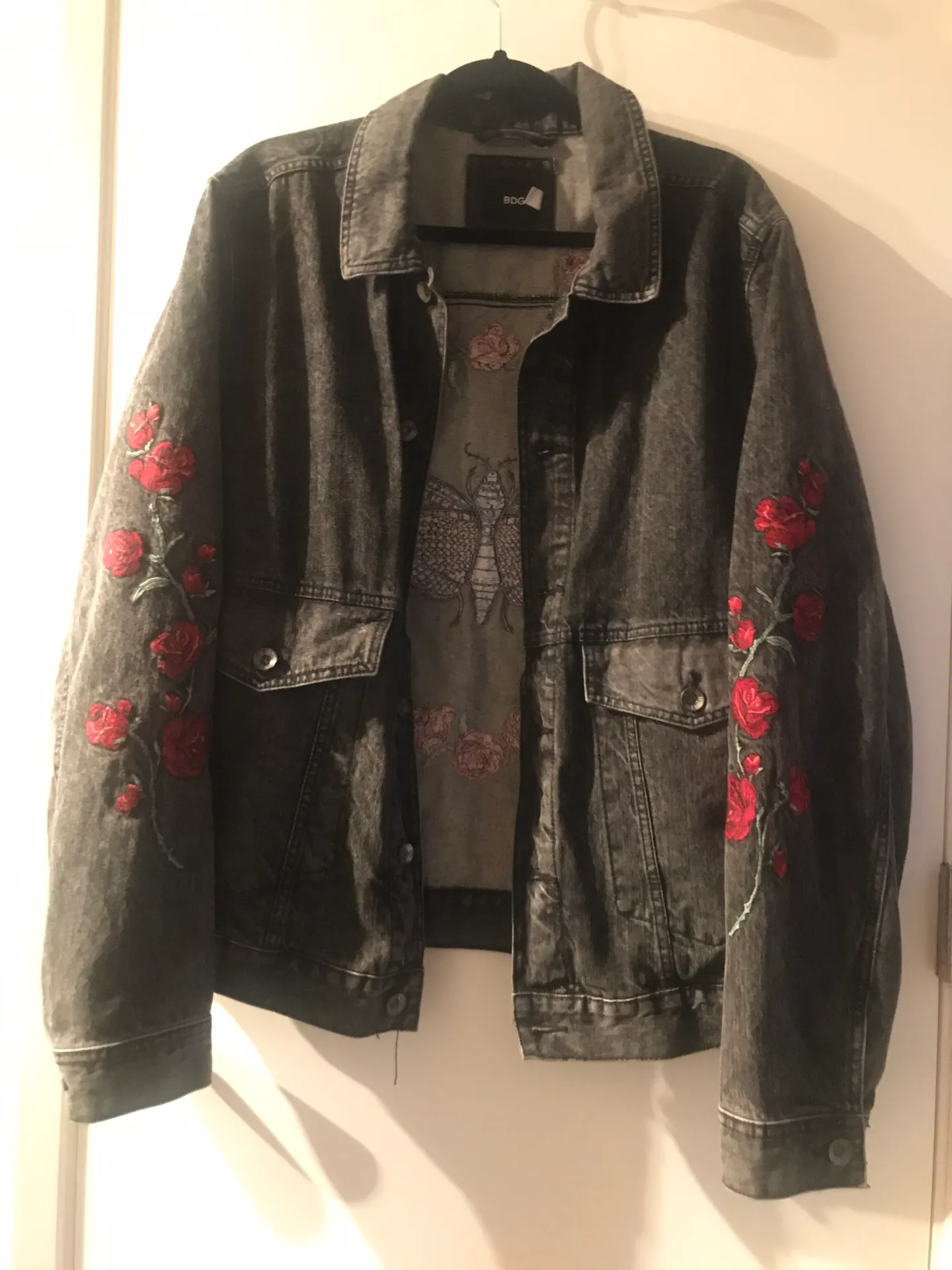 BDG Moth and Rose Denim Acid Washed Jacket - Image 2