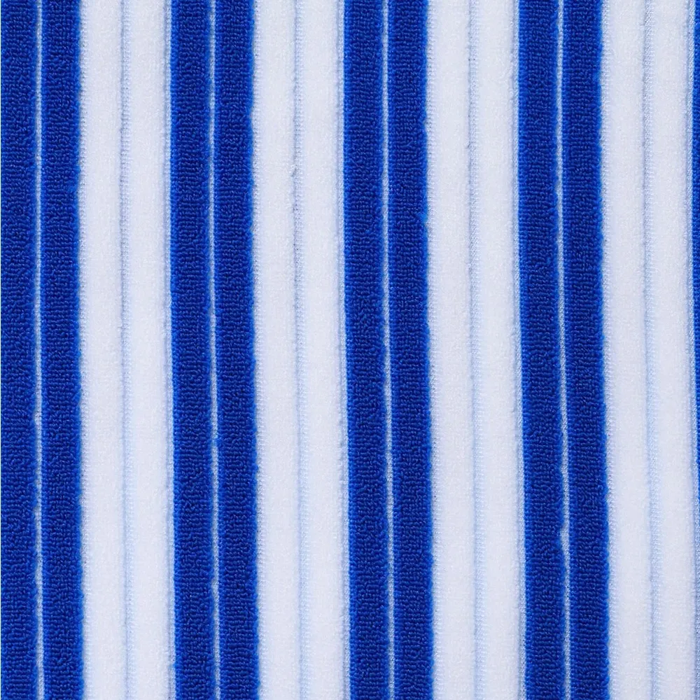 BERLOOK Navy Plush Texture Stripe Tie Bikini Bottom ONLY 11 Blue - Image 9