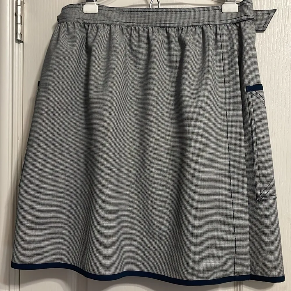 NEW Z Spoke by Zac Posen Navy Houndstooth Wrap Skirt - Image 3