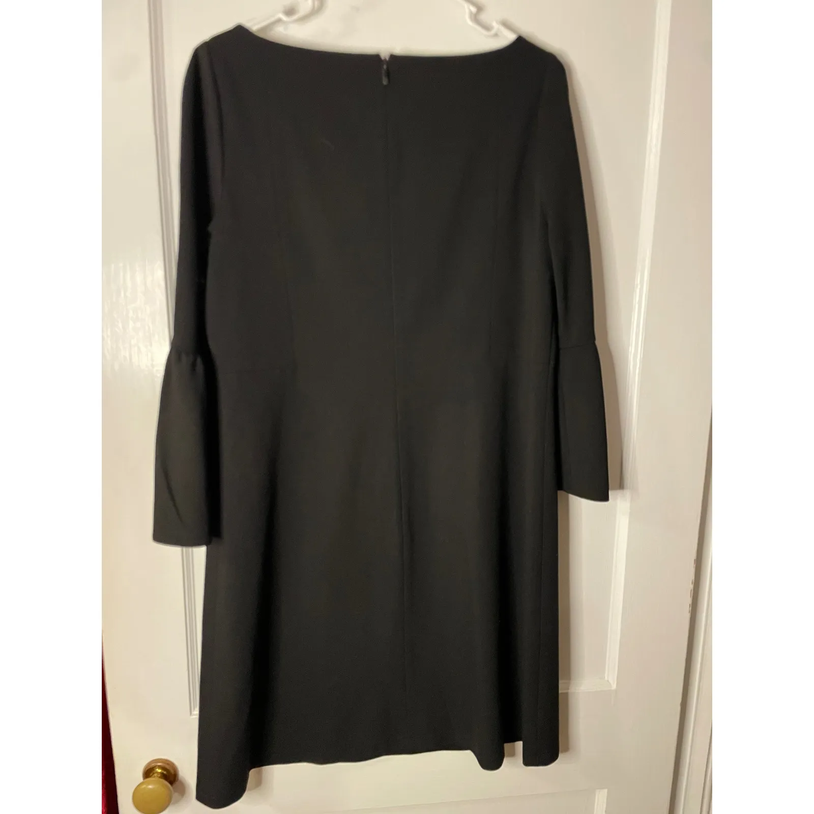 Lafayette 148 New York Black Bell Sleeve Boat Neck Sheath Dress Size M Size M - Image 4