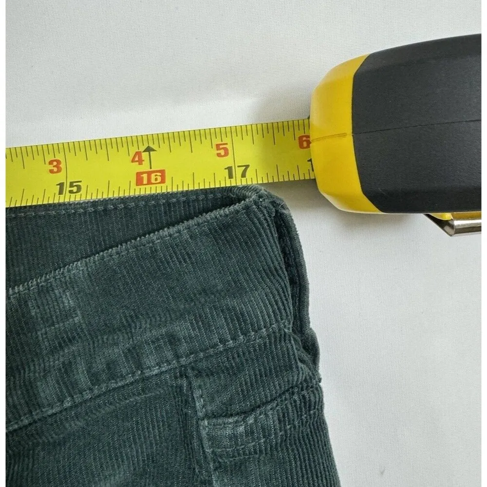 J. Crew Women's Corduroy Pants Size 32 Green High-Rise Toothpick Pockets - Image 3