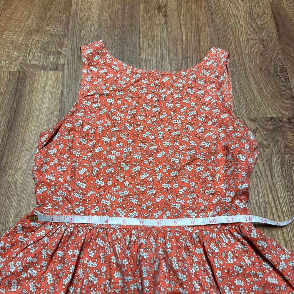 Juicy Couture Womens Orange White Micro Print Silk Fit Flare Skater Dress 2/XS - Image 11