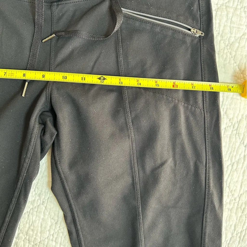 Athleta Black Jersey Knit Drawstring Pants With Back Pockets X-small - Image 6