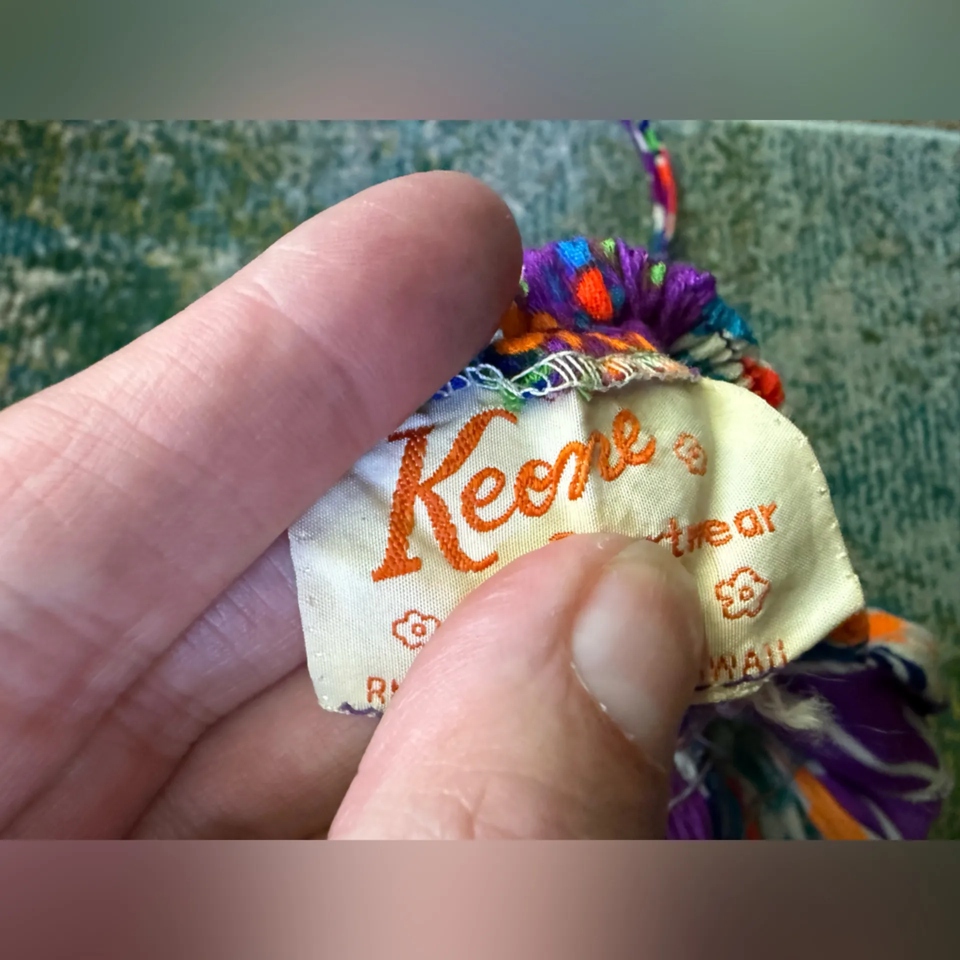 Vintage Keene Sportwear Hawaii tropical smocked halter maxi dress, size small Orange - Image 13