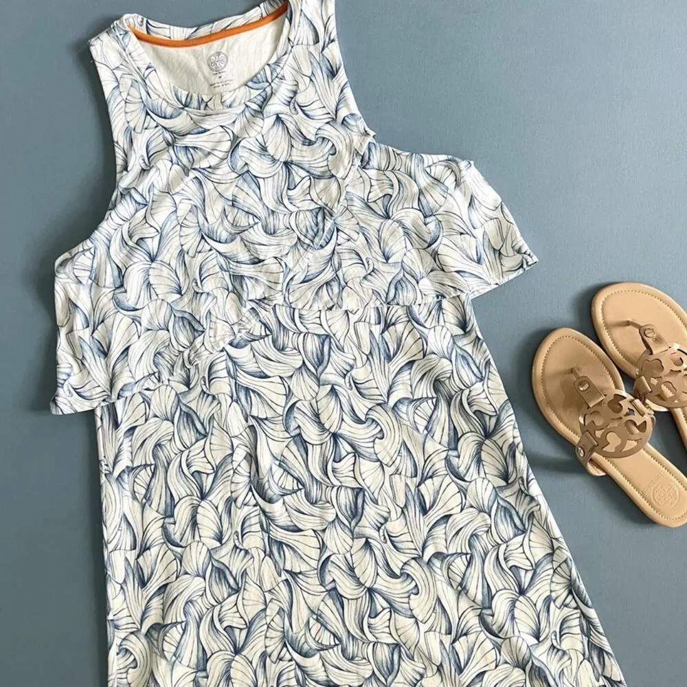 Tory Burch Kaley White Ellora Pima Cotton Popover Faux Layered Mini Dress - Image 5