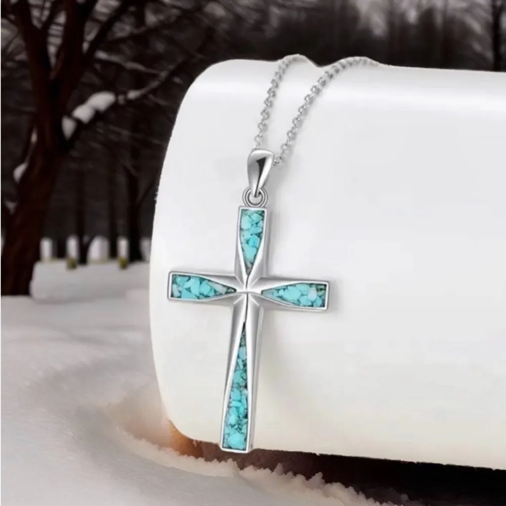 Fancy Cross Necklace NWT Silver - Image 6